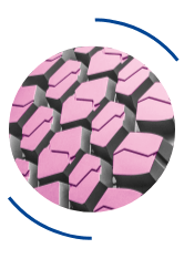 hexagonal-shaped tread blocks